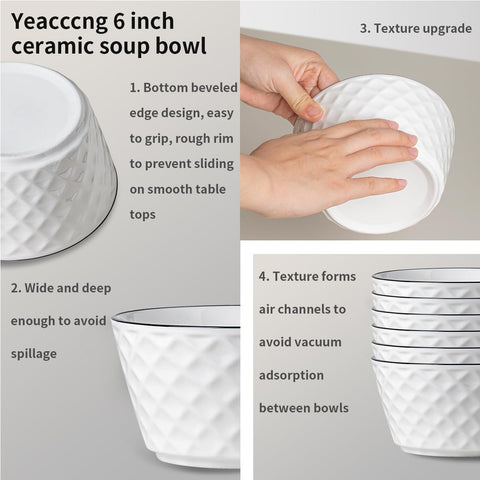 Scratch-resistant glaze keeps Yeacccng bowls looking new after daily use.