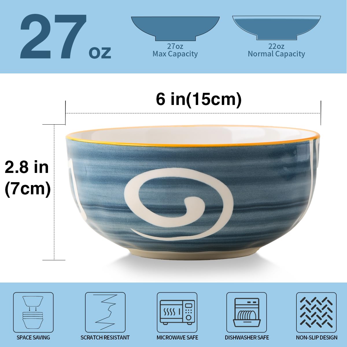 Yeacccng bowls with scratch-resistant glaze highlighting daily dining.