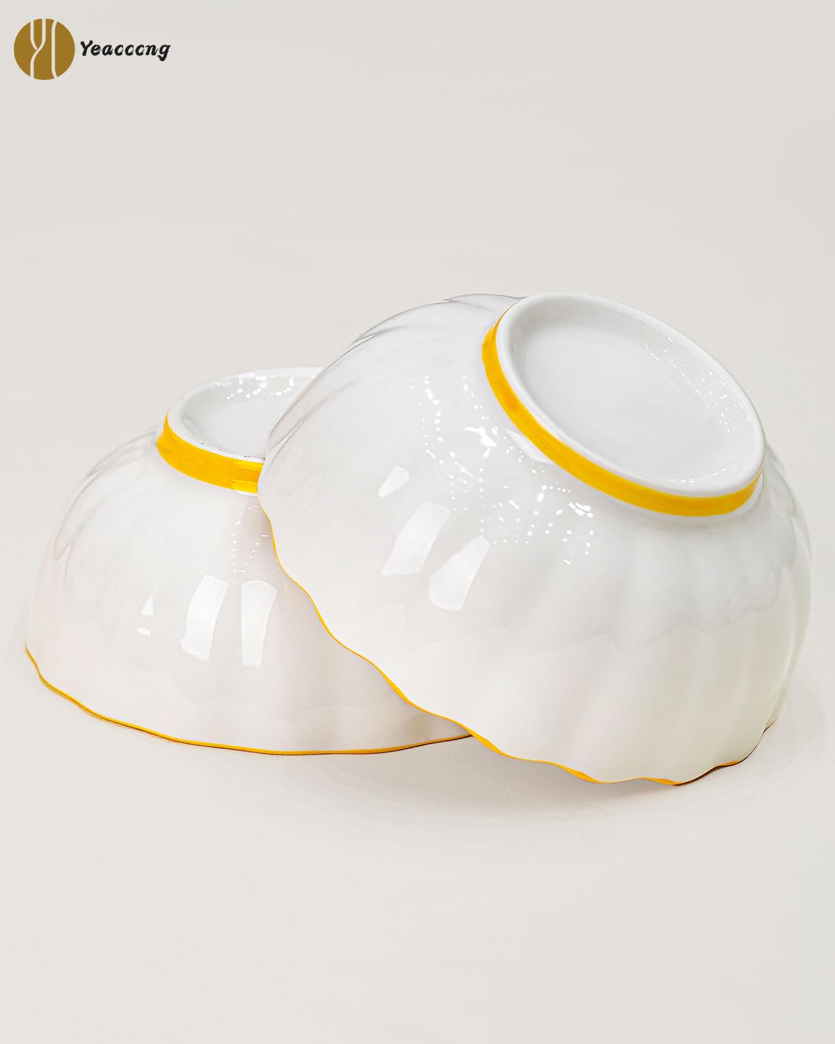 Yeacccng bowls arranged for desserts at a party or family meal.