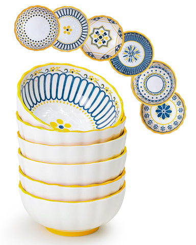 Yeacccng small bowls with vibrant multi-color glaze for sushi and cereals.