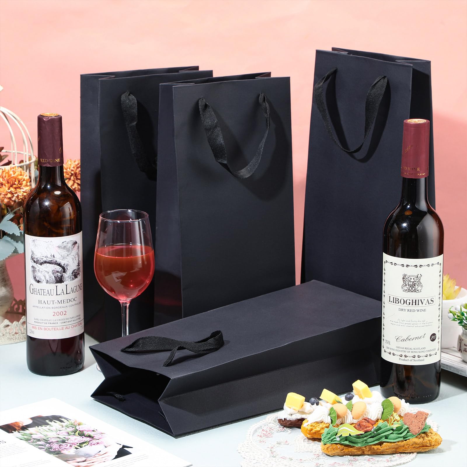 Yeaqee kraft paper wine bag, heavy-duty design for reuse.