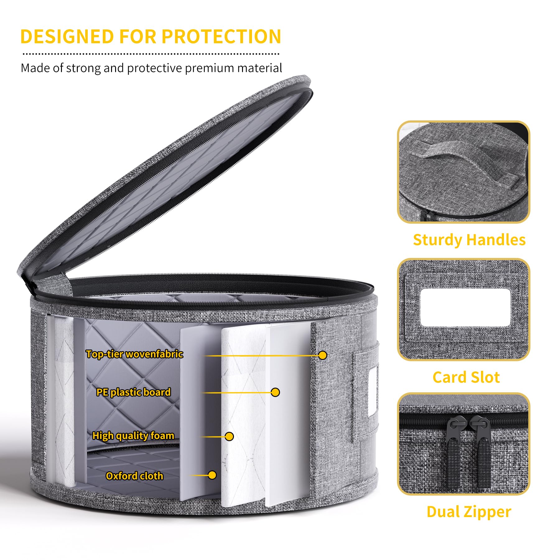 YearningHome felt dividers inside prevent scratching of china pieces.