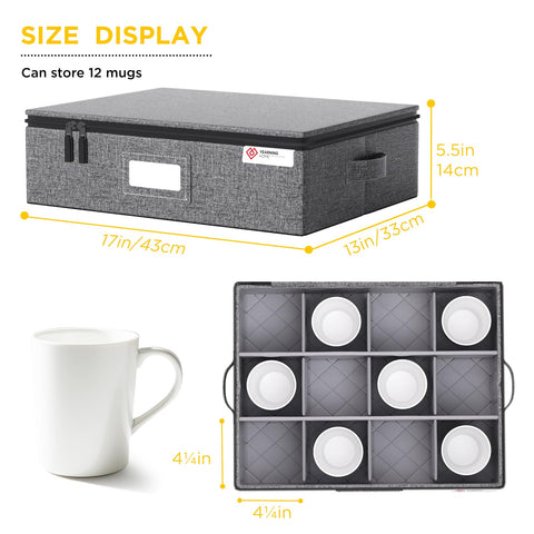 YearningHome stackable mug storage box design saves kitchen space.