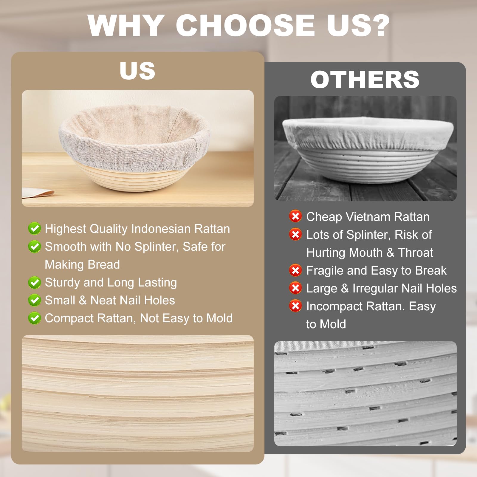 Yeatruojeet home bakery setup with two professional-grade bannetons.