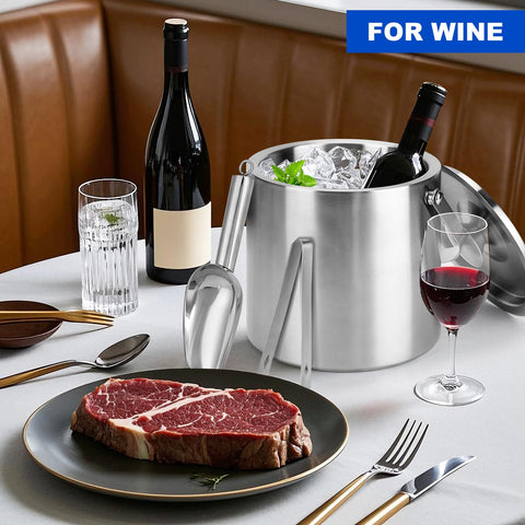 Yeatruojeet ice bucket silver finish adds a premium look