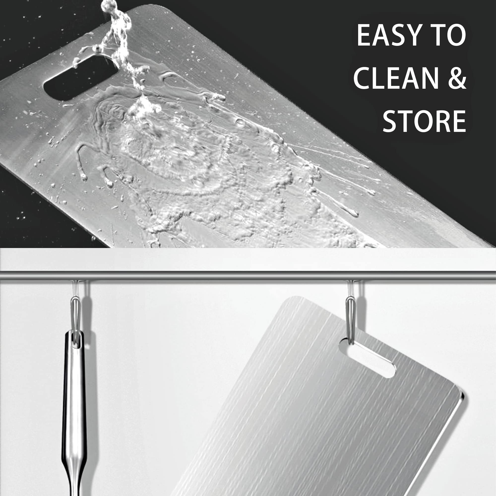 YEAVS cleaning and rinsing the cutting board after use