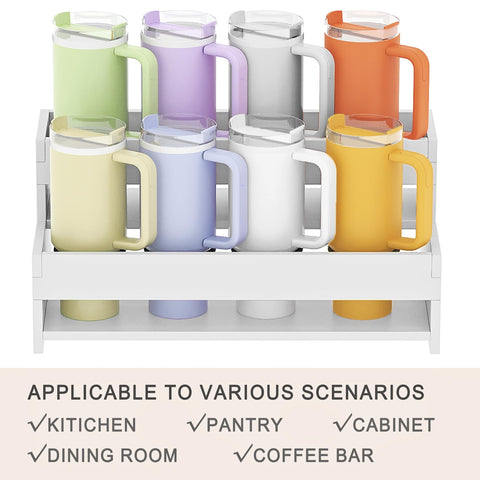 yeavs water bottle organizer white PVC finish shows lightweight, durable construction