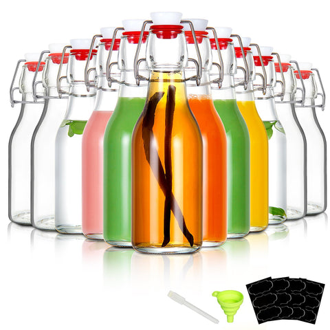 YEBODA 12-pack 8oz swing-top bottles ready for fermentation storage