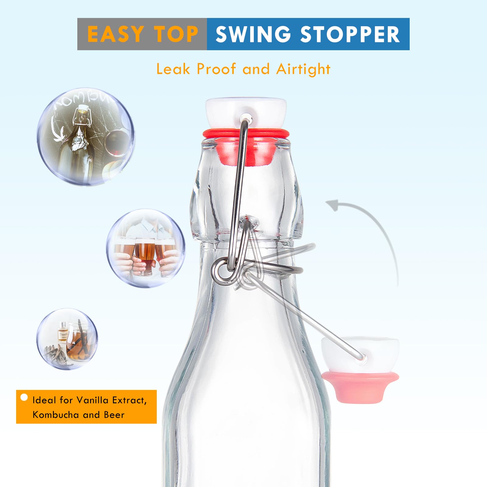 YEBODA 8oz bottle with easy pour spout for mess-free servings