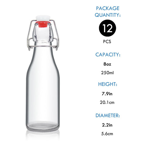 8oz glass bottle with pour spout for mess-free dispensing