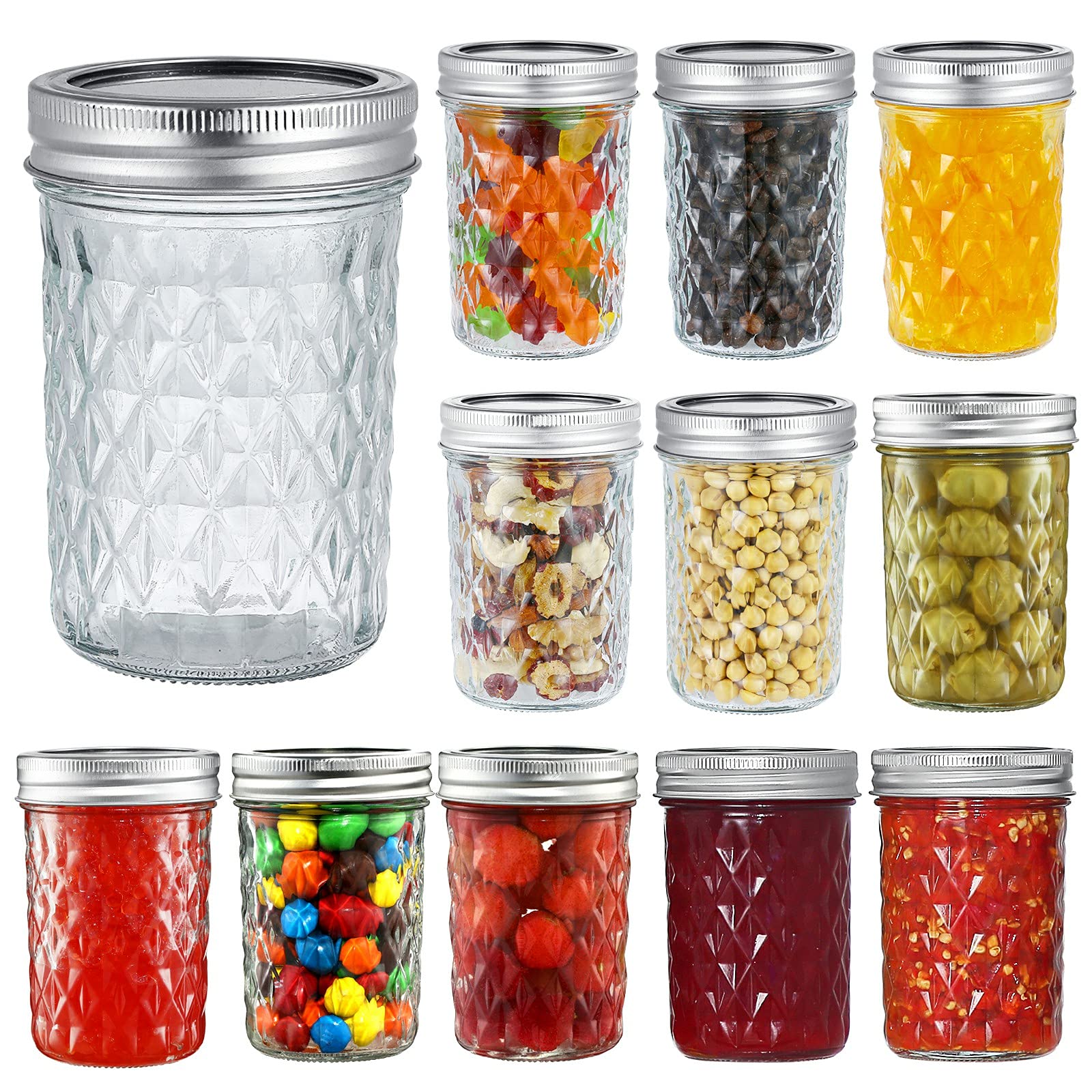 YEBODA 8 oz mason jar with airtight lid for long-lasting freshness.