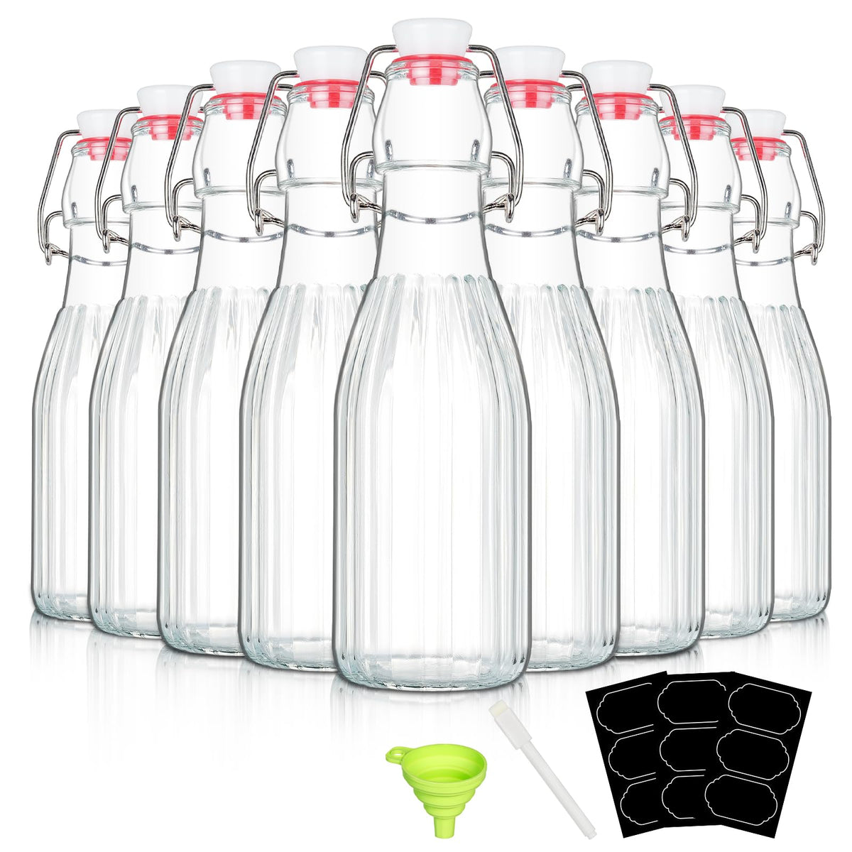 YEBODA 8oz swing-top glass bottle ready for beverages and storage