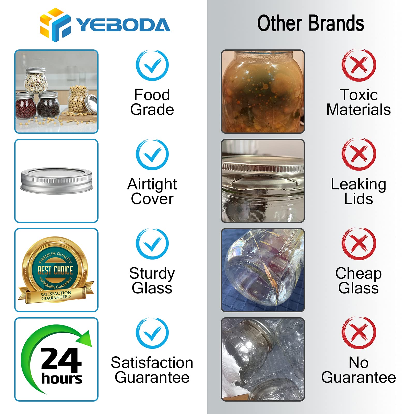 YEBODA jars for DIY crafts and party favors