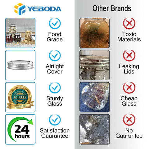 YEBODA jars for DIY crafts and party favors