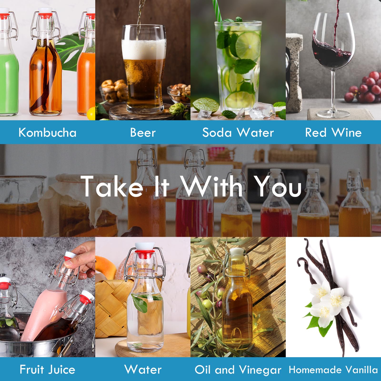 YEBODA glass bottle set with dividers ships safely.