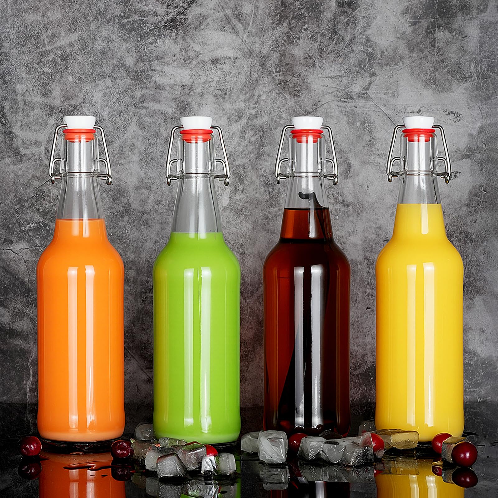 YEBODA kombucha bottle 16oz flip-top ideal for fermentation and carbonation.