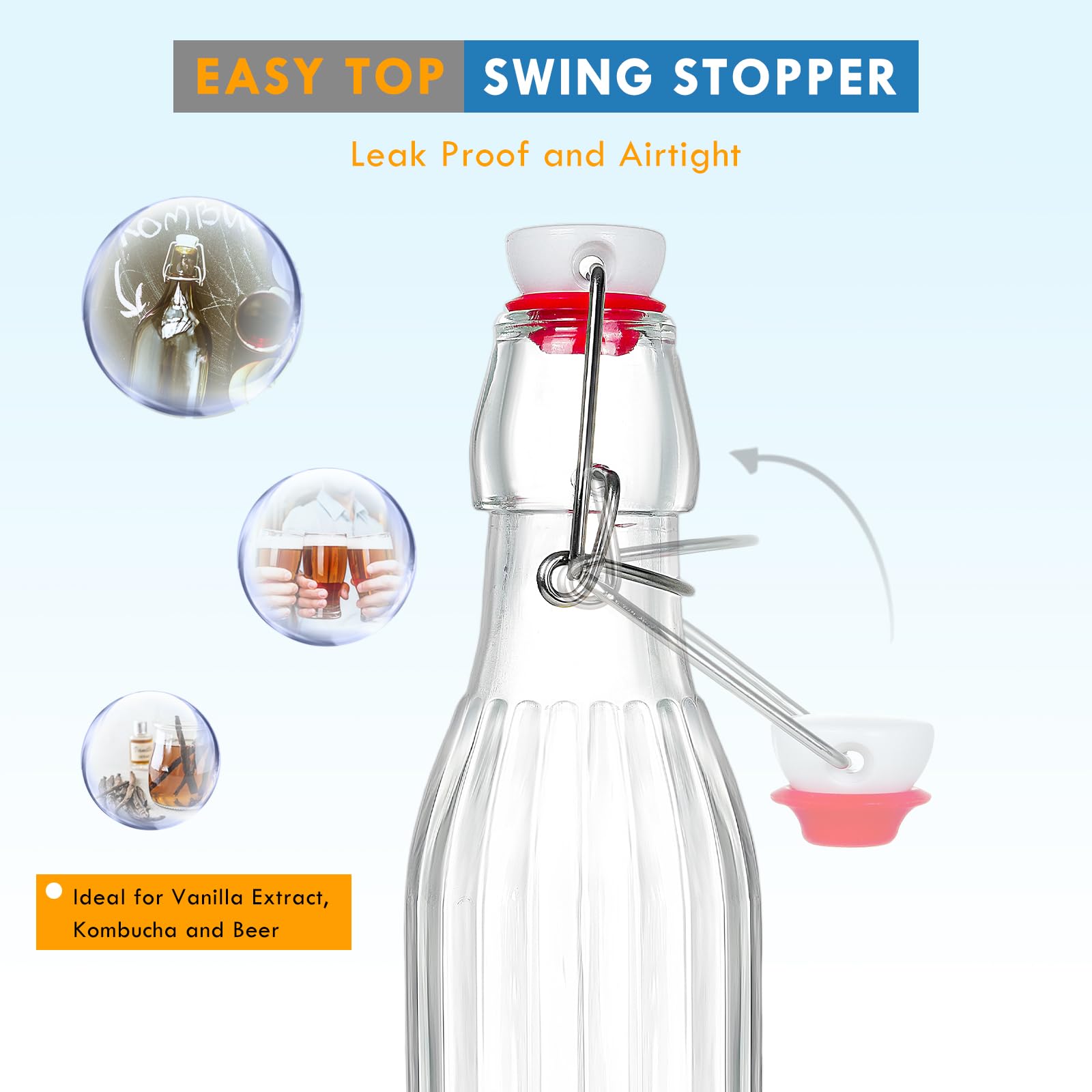 YEBODA 8oz kombucha bottle ideal for second fermentation