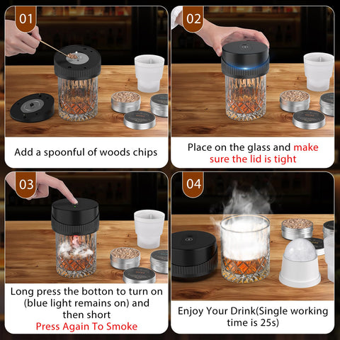Yecuip wood chips assortment showing natural flavor options for smoking.