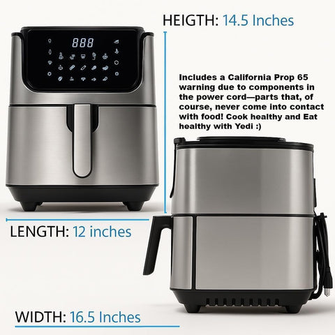 Brushed stainless-steel finish on Yedi Evolution enhances modern kitchen aesthetics.