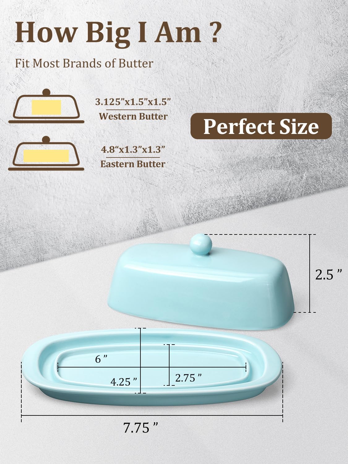 Yedio butter dish knob handle makes lid lifting effortless