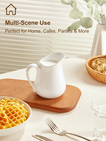 Yedio ceramic cream pitcher in classic white to elevate table setting