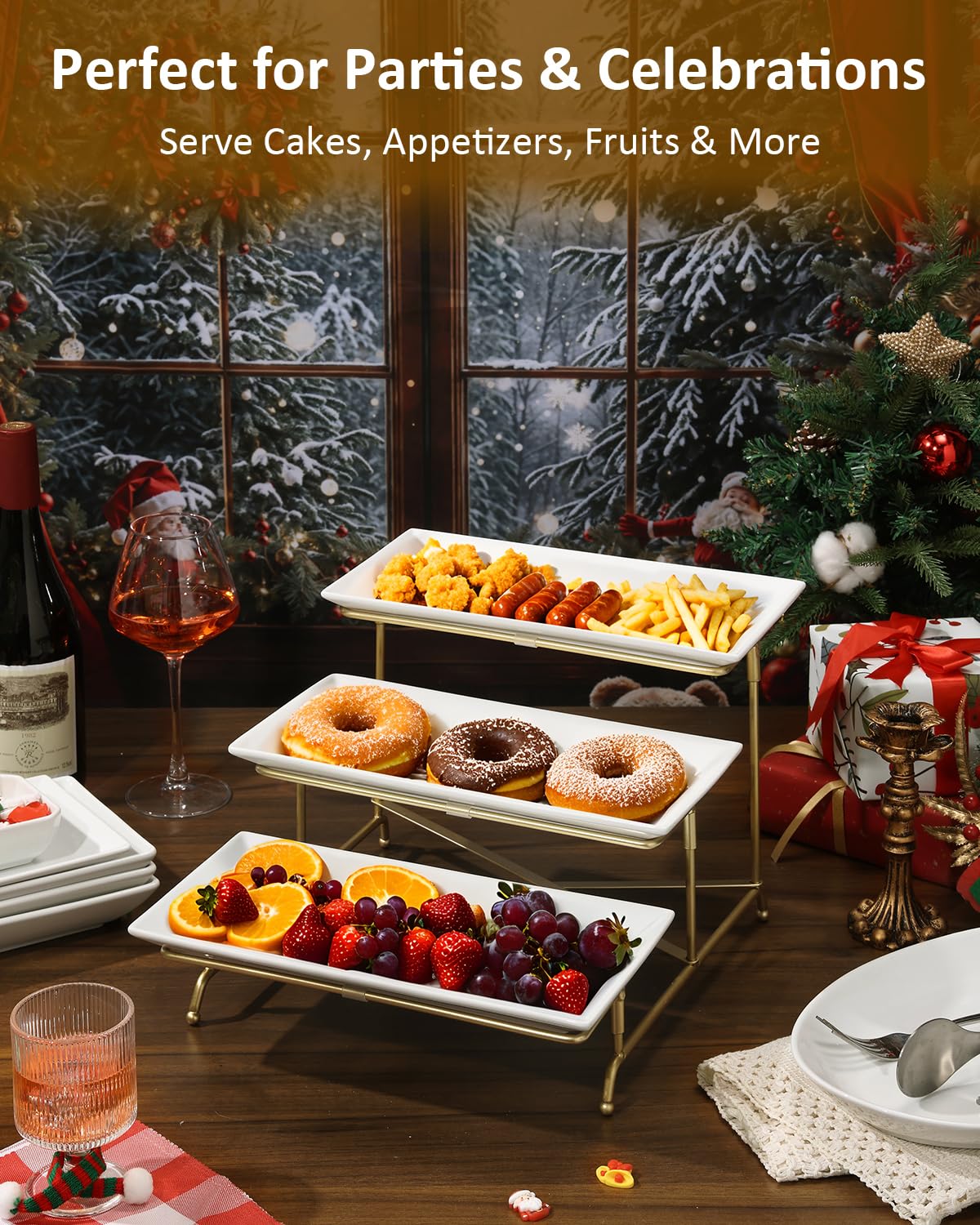 Yedio trays hold cakes and appetizers, turning every table into an inviting centerpiece.