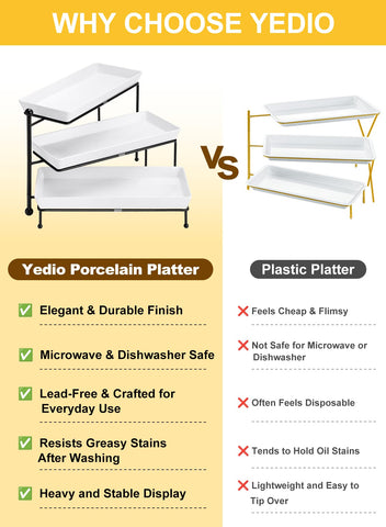 Yedio elegant dessert and appetizer display with a clean look