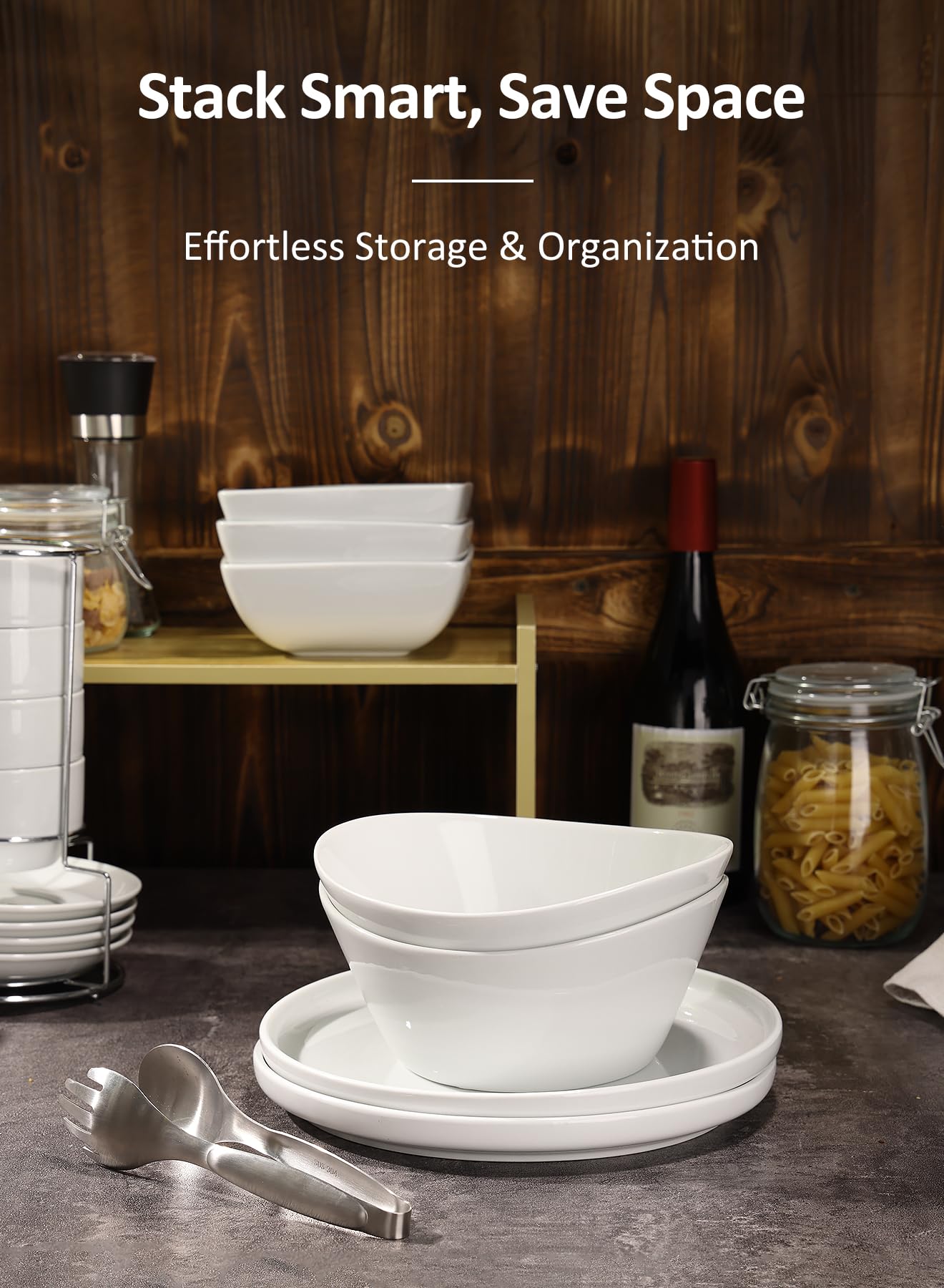 Yedio nestable stackable bowls save cabinet space while keeping kitchen tidy.