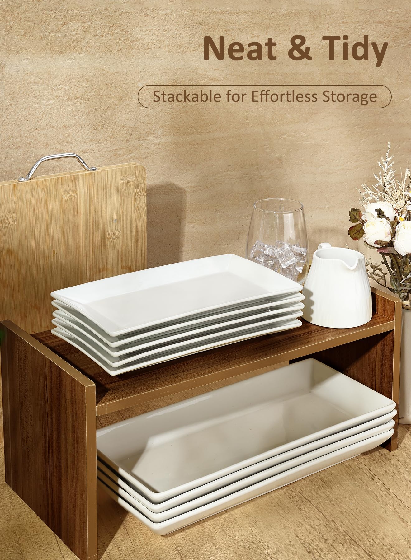 Family dinner setup featuring Yedio rectangular platters for easy serving