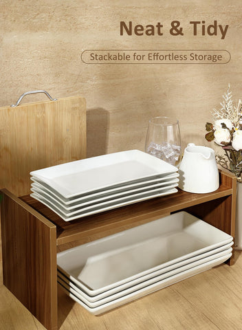 Family dinner setup featuring Yedio rectangular platters for easy serving