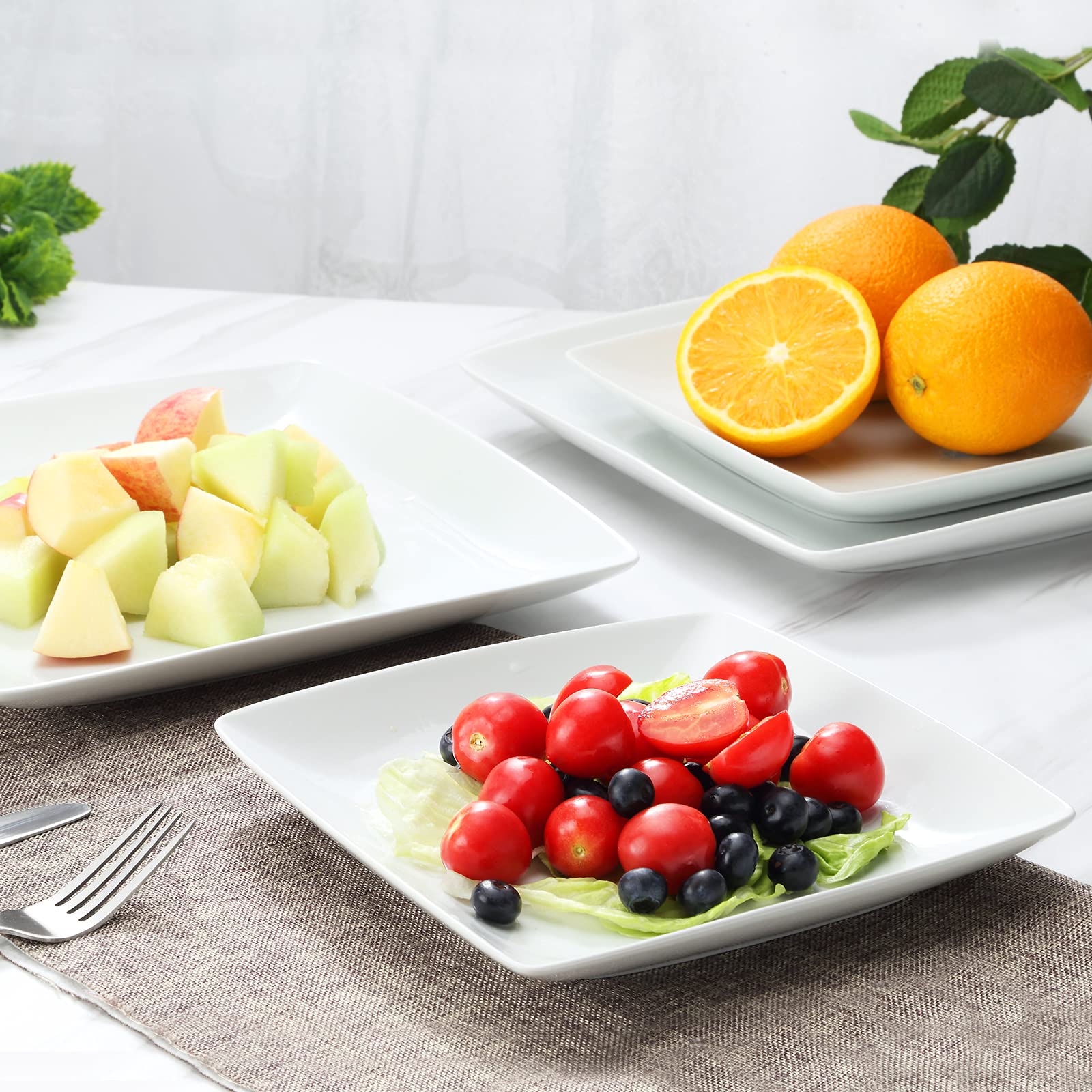 Yedio square steak plate, 8.4 inches, sturdy porcelain for generous portions and everyday use.
