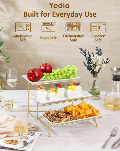 Yedio porcelain trays close-up showing smooth finish and durable construction.