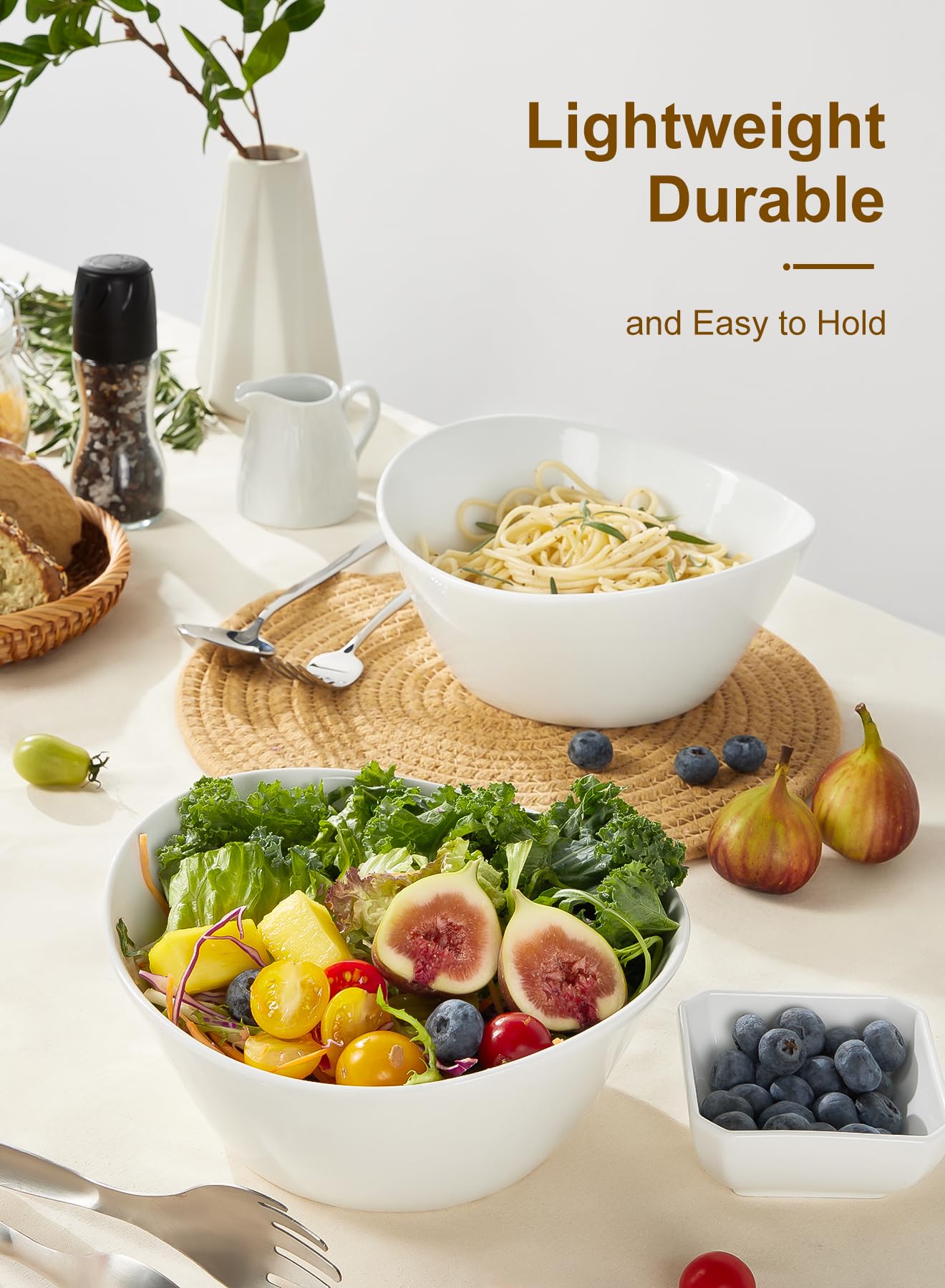 Yedio stackable ceramic bowls saving cabinet space