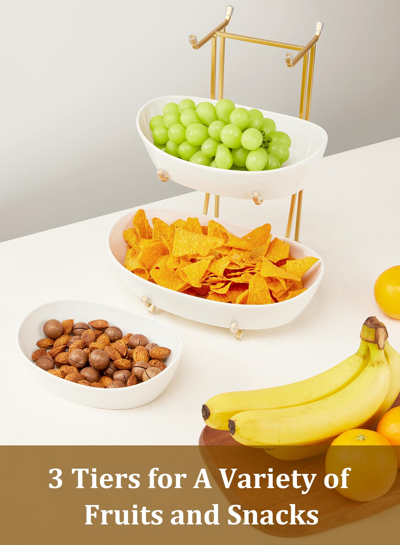 Yedio versatile display for fruit, snacks, or desserts on any countertop