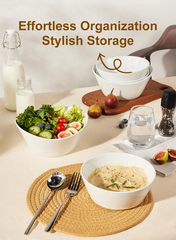 Yedio durable white ceramic bowls with premium glaze