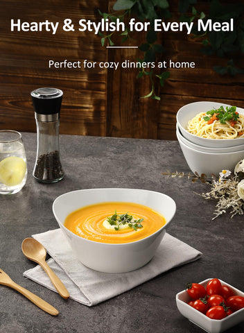 Yedio white porcelain bowls resist chips and stains for lasting everyday use.