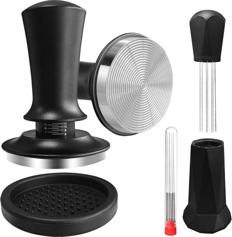 Yeelan espresso tamper spring-loaded 51mm base for consistent tamping and even extraction.