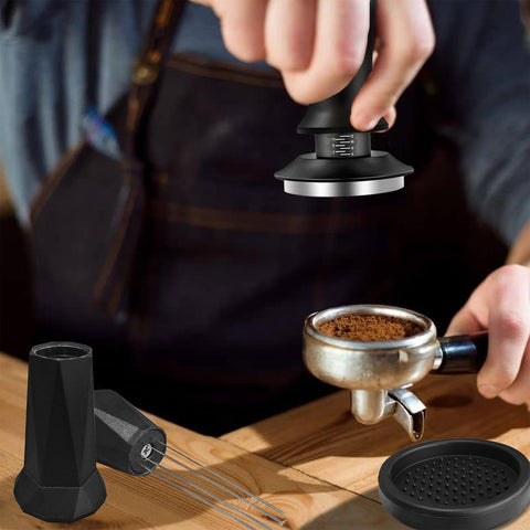 Yeelan tamper with stainless steel base highlighting durability and stable pressure.