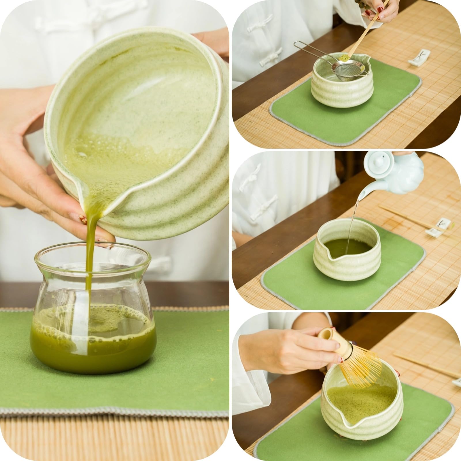 YEEMUOS bamboo scoop close-up for precise measurement.