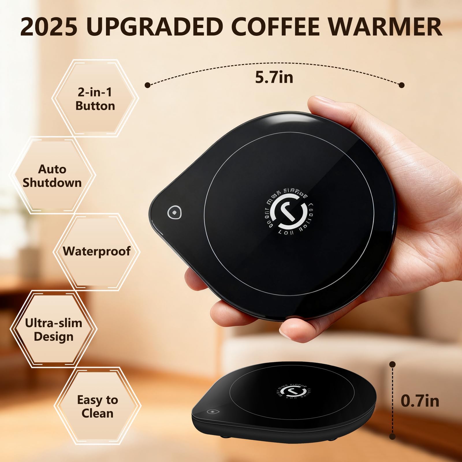 Yeewell mug warmer red blue indicator lights signal heat level at a glance