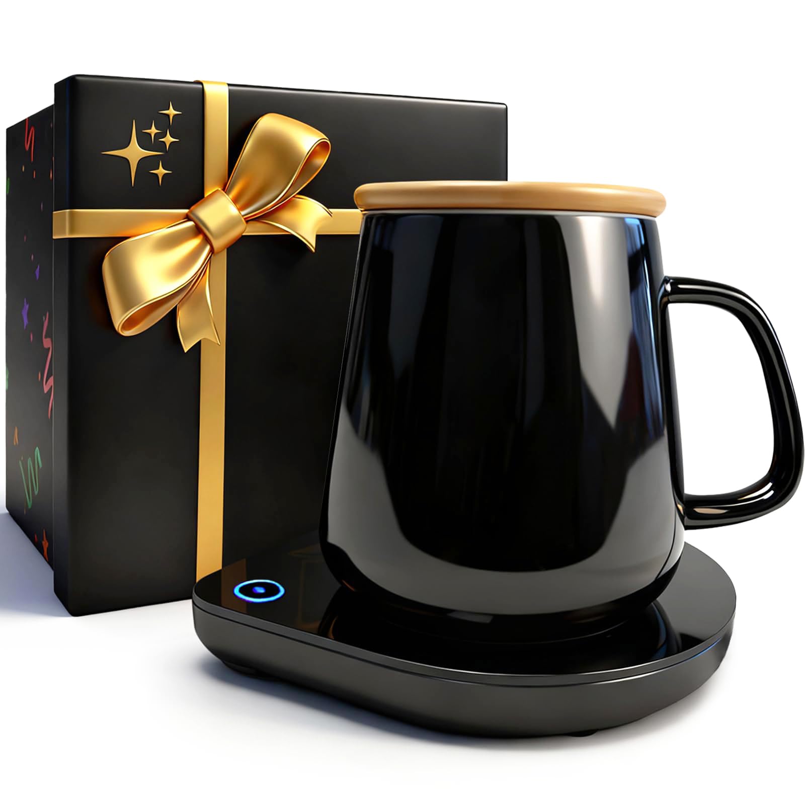 Yeewell Mug Warmer with Cup Set on 16W plate heats coffee quickly at your desk