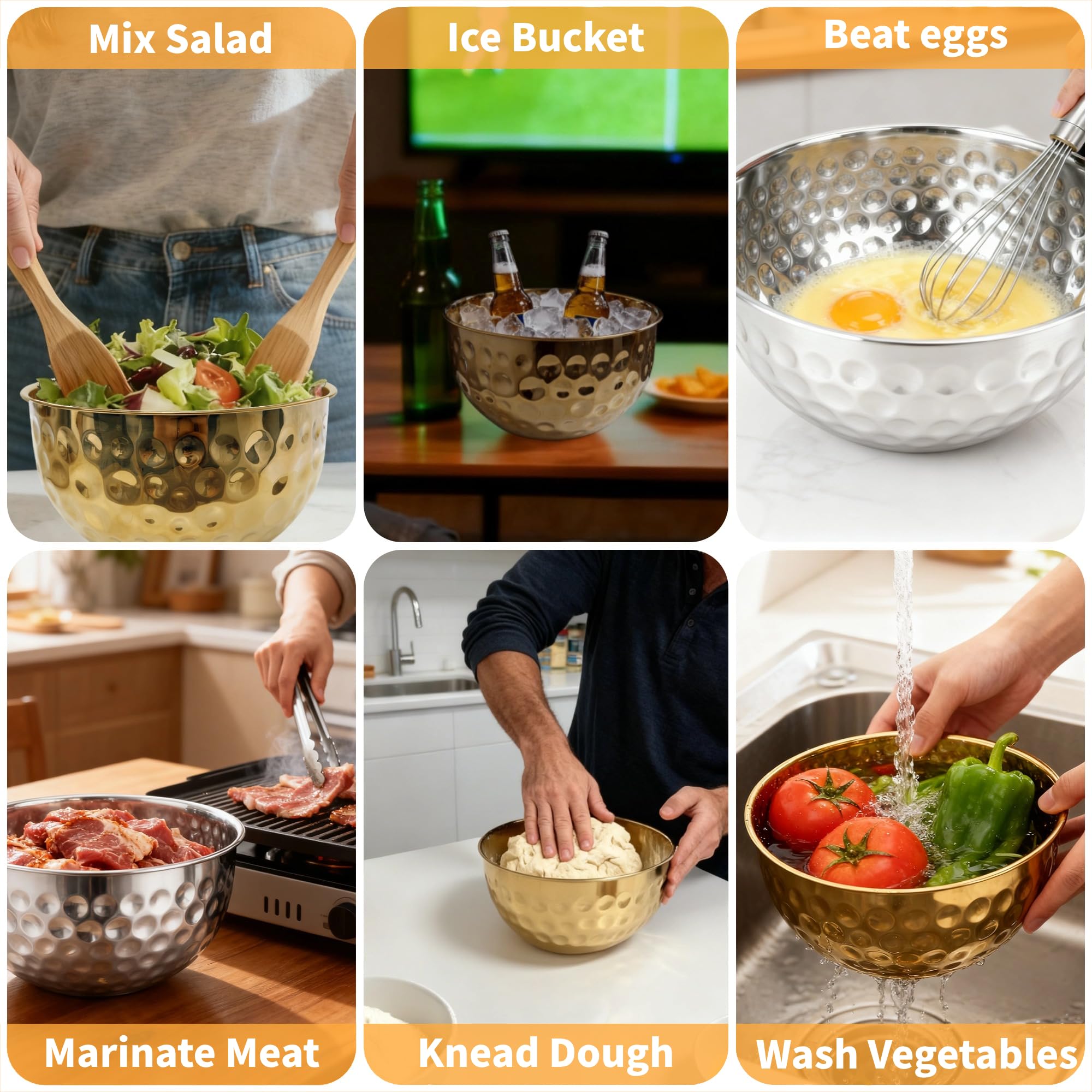 YEJZXY mirror-polished interior bowls offering clear ingredient visibility and easy cleaning