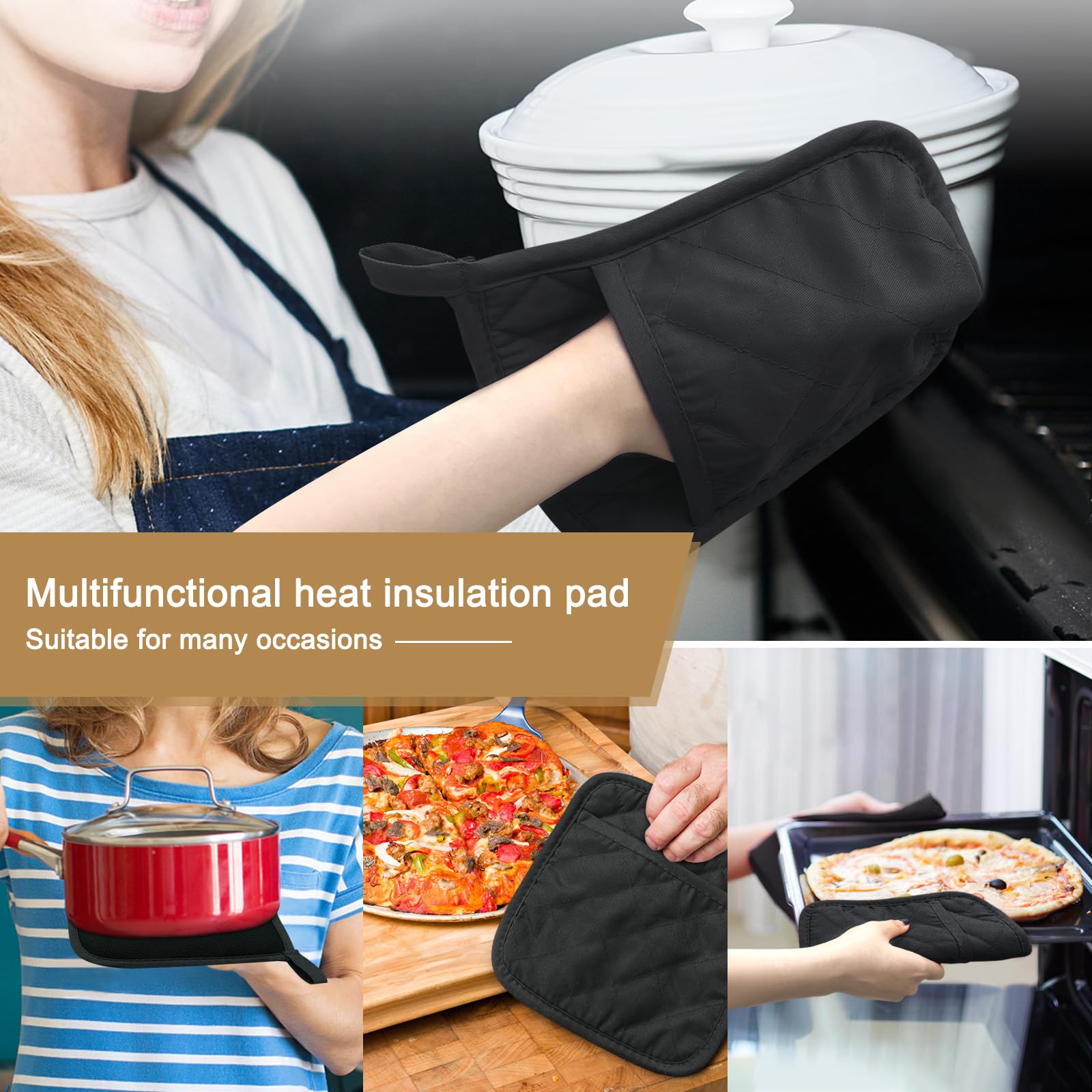 YEKOO oven pad shows textured neoprene grip for easy handling.