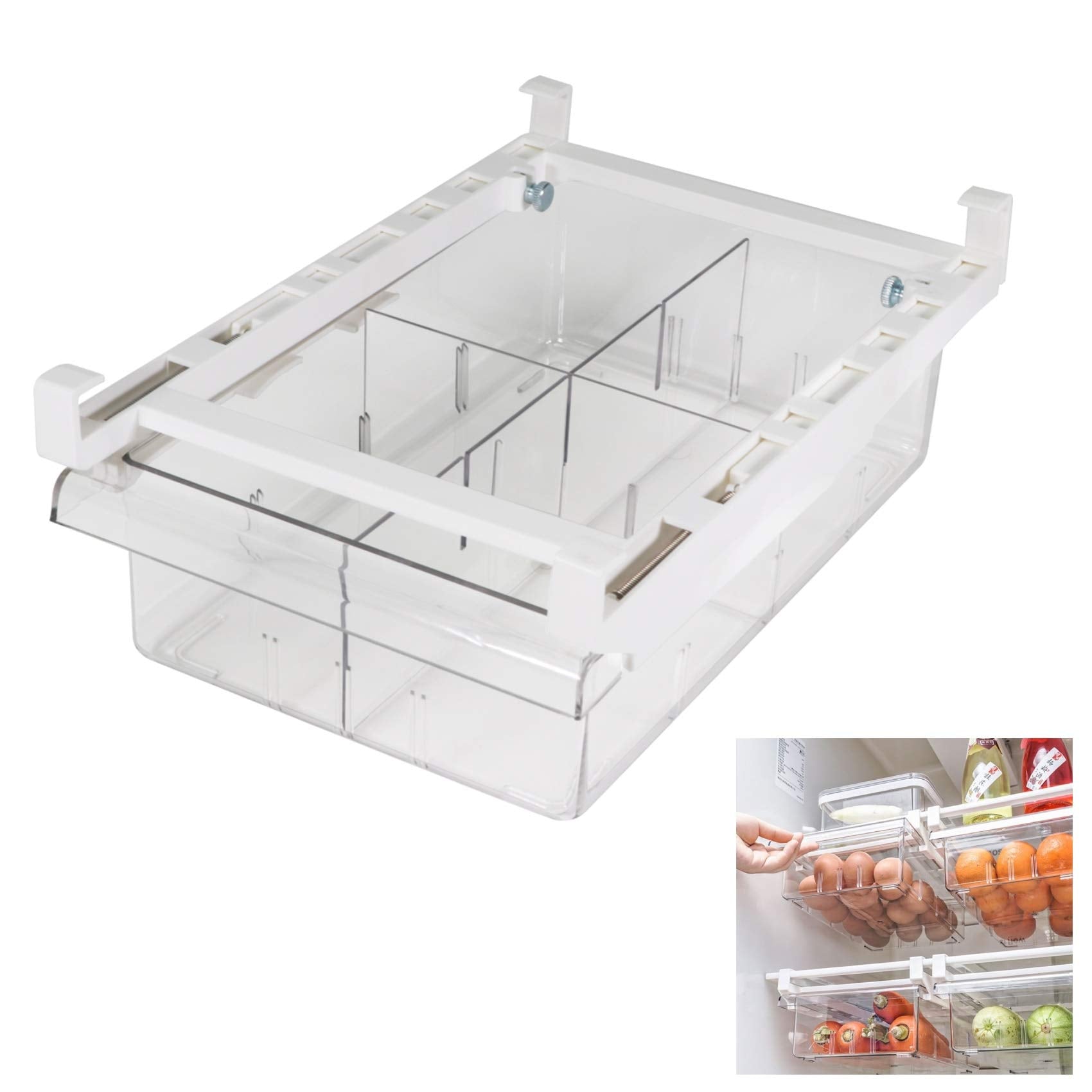 YekouMax fridge drawer organizer clear design improves visibility and access.