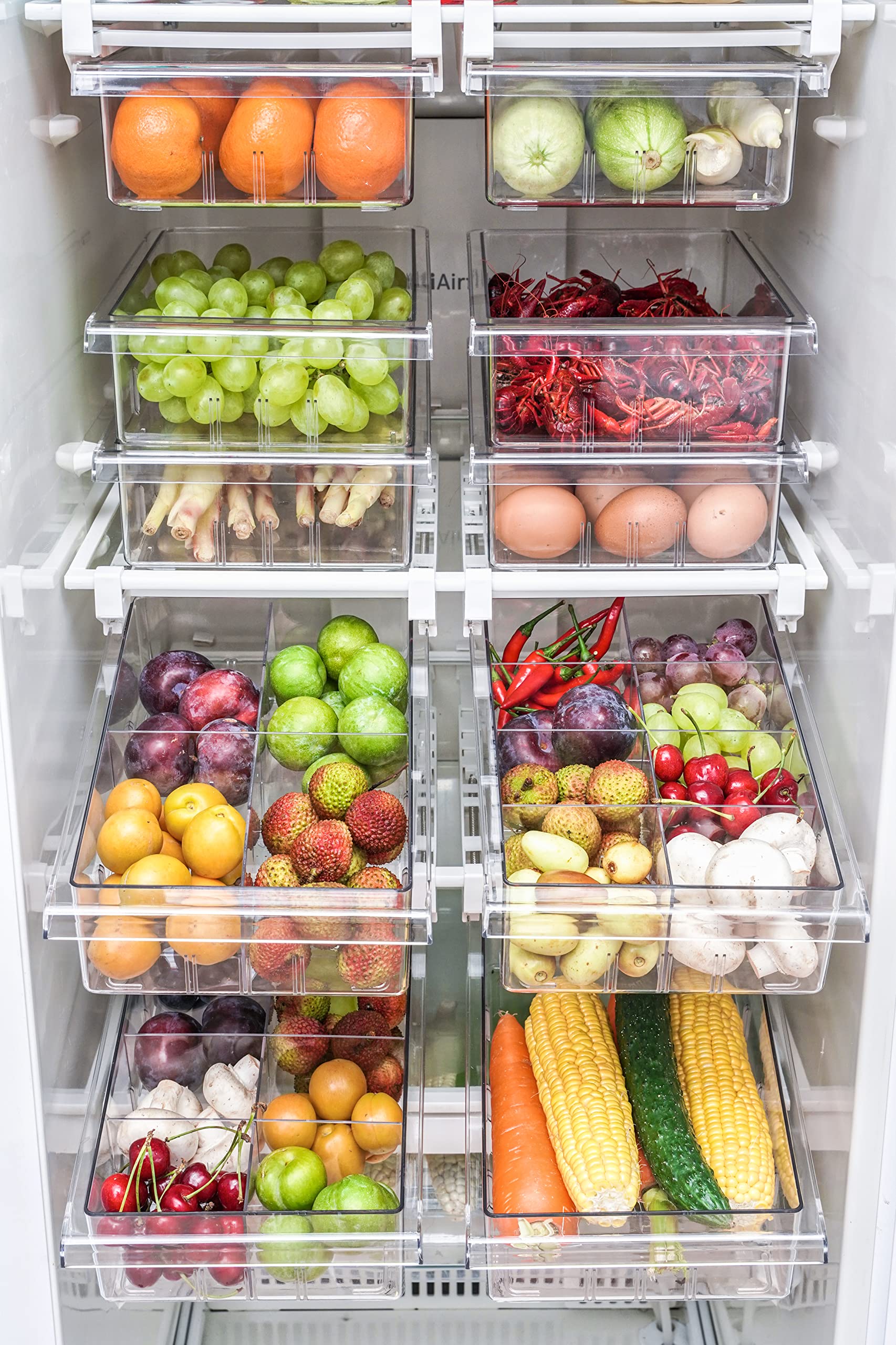 YekouMax fits standard fridge shelves for stable storage.