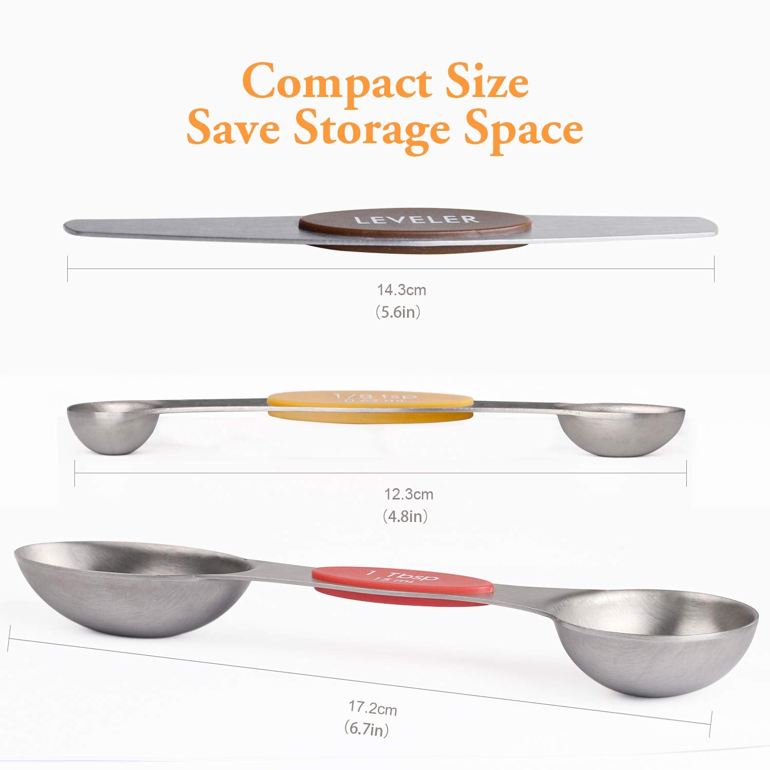 YellRin dual ended stainless steel spoons measure liquids and solids