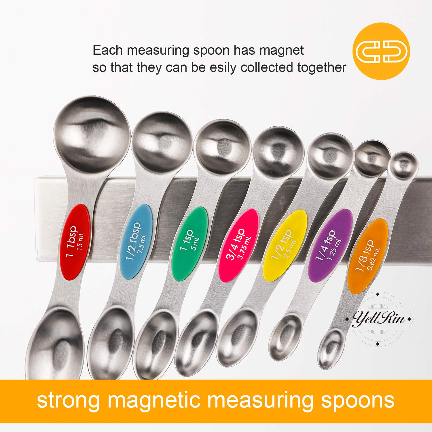 YellRin narrow oval spoon end fits into bottle necks and jars