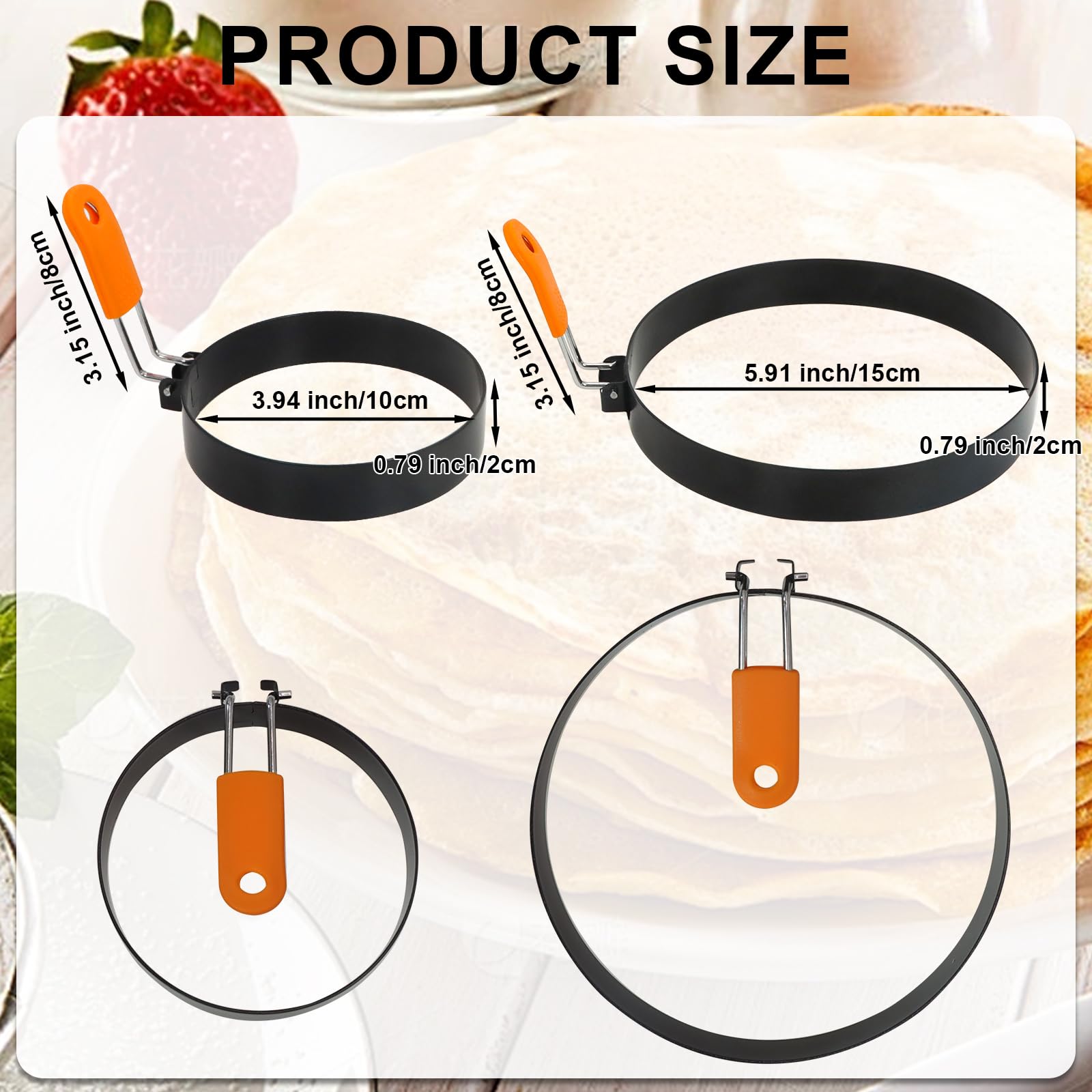 yeloumiss egg ring set 4-inch – precise mini rings for small servings