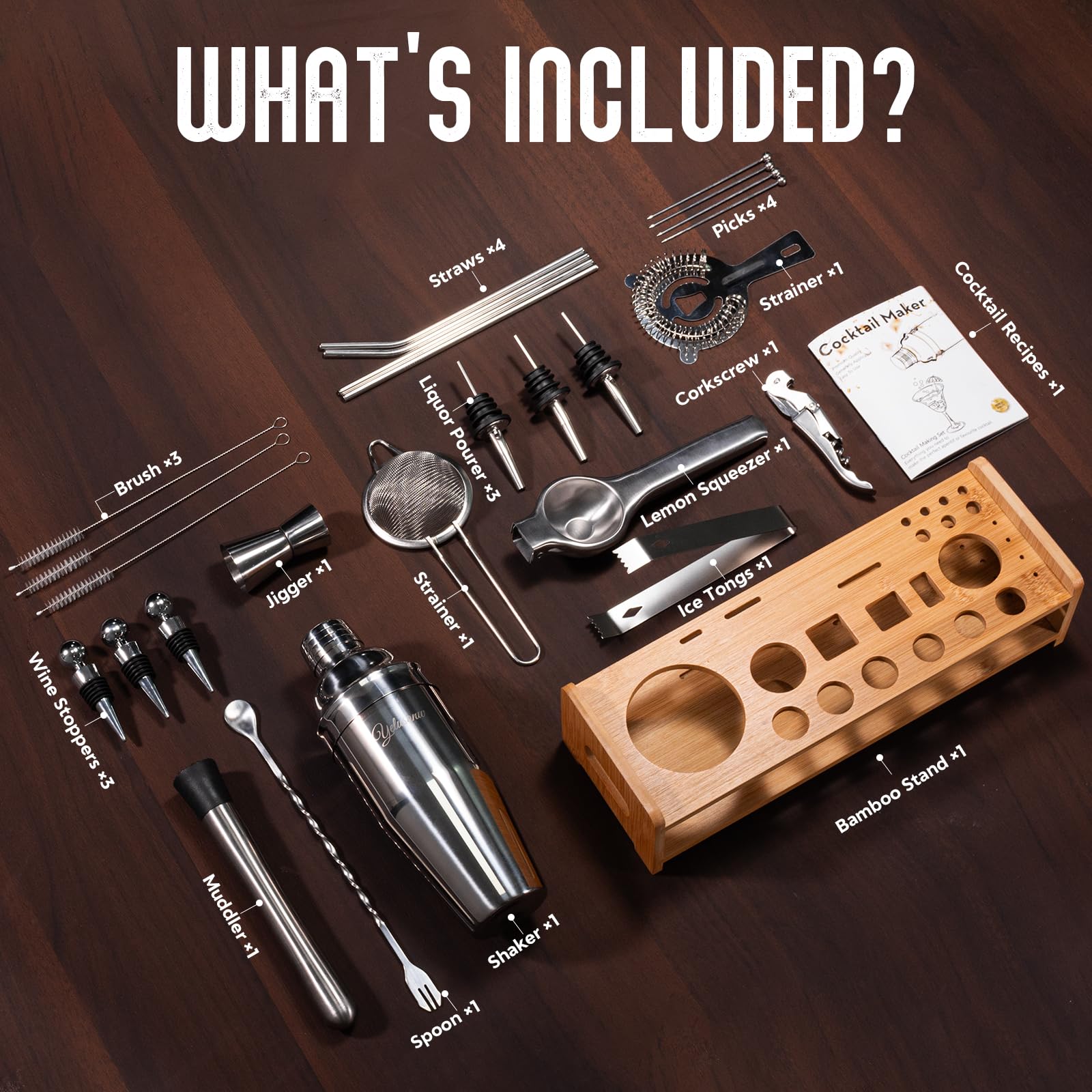 Yelusonw walnut wood stand highlights tools with industrial-chic style