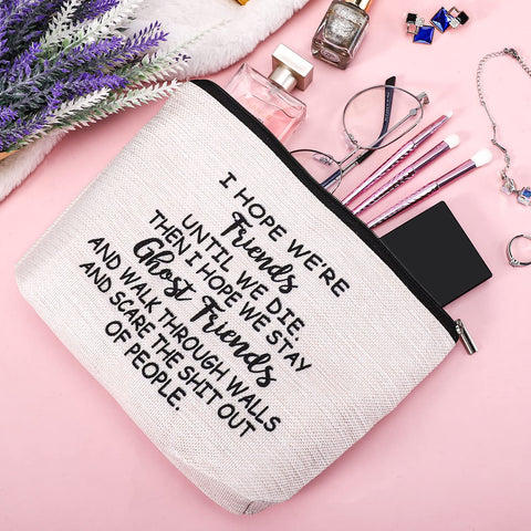 YENCHORN makeup bag in pink cloth keeps essentials organized on the go